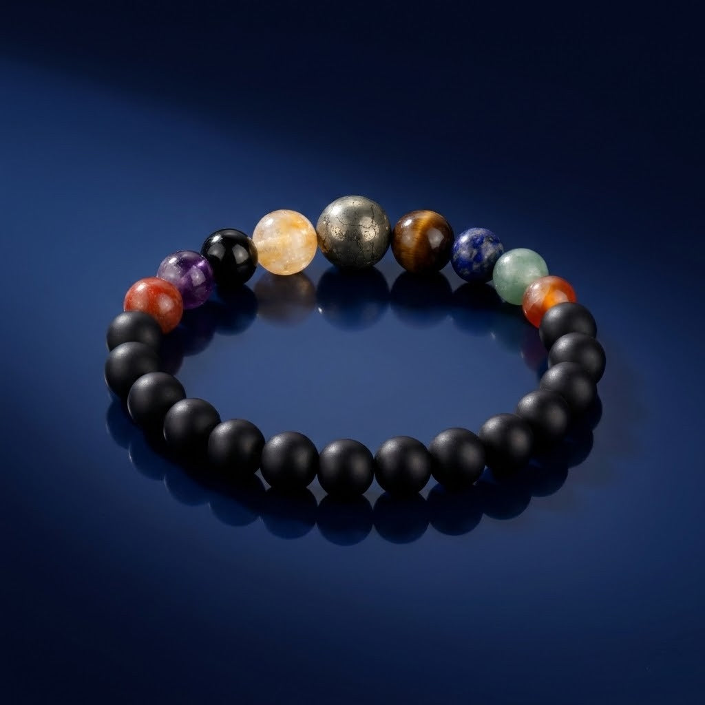 7 Chakra Pyrite Money Magnet Bracelet