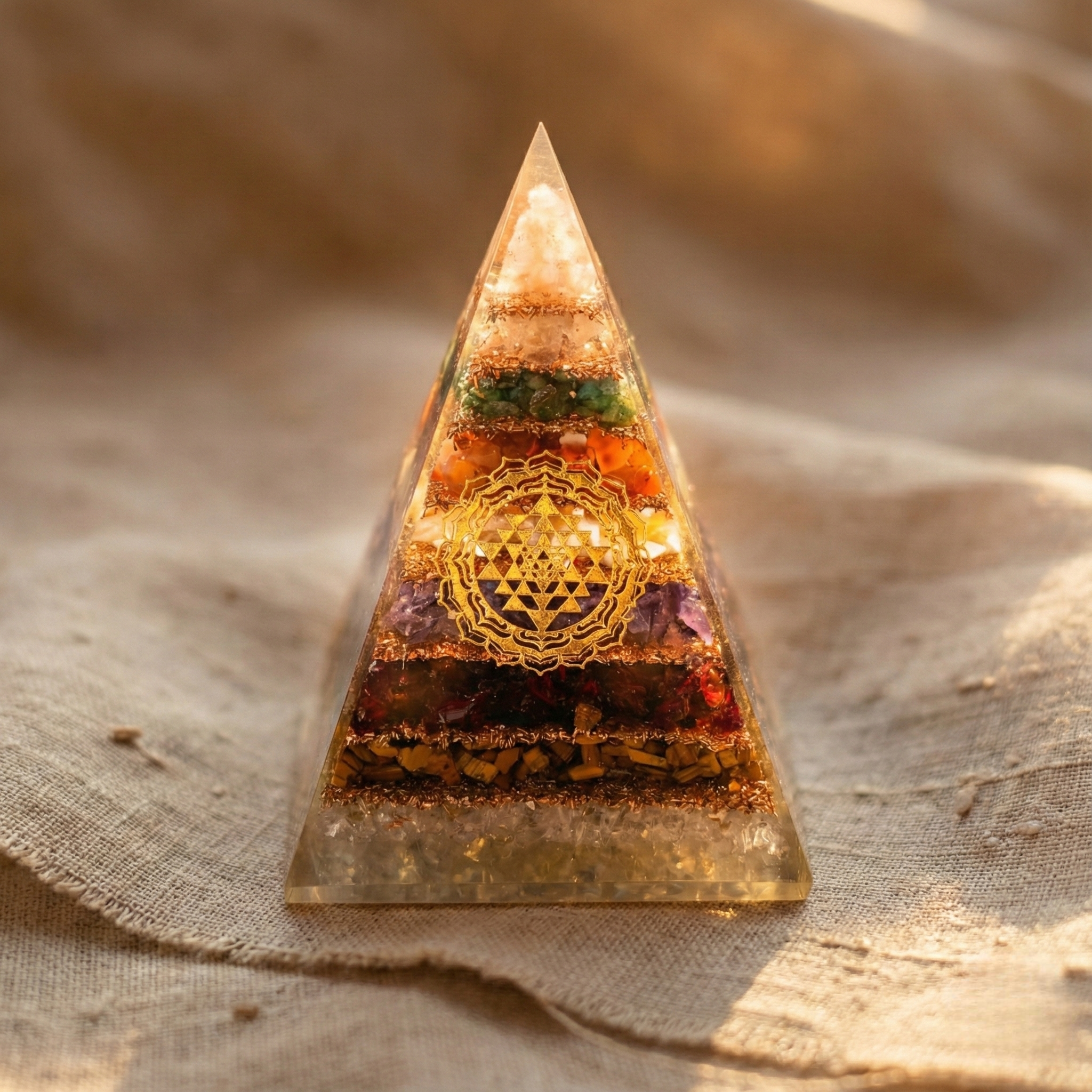 Shri Yantra 7 Chakra Orgone Pyramid