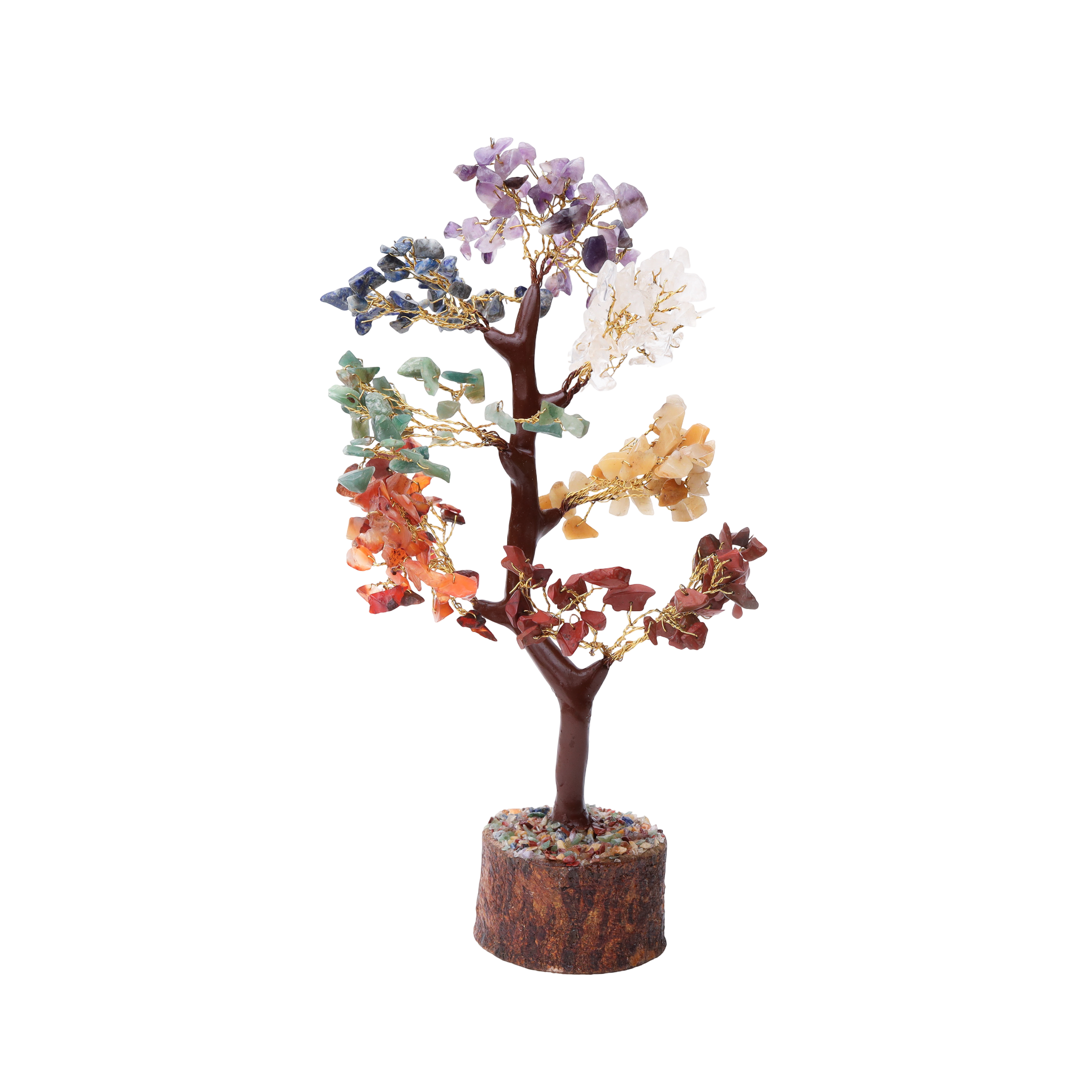 AstroViz handcrafted 7 Chakra gemstone tree with multi-colored crystal chips.--1
