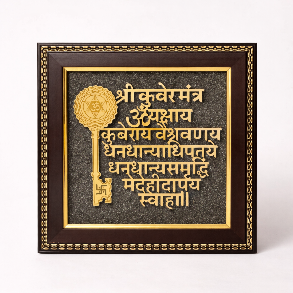 Sacred Kuber mantra wall decor frame