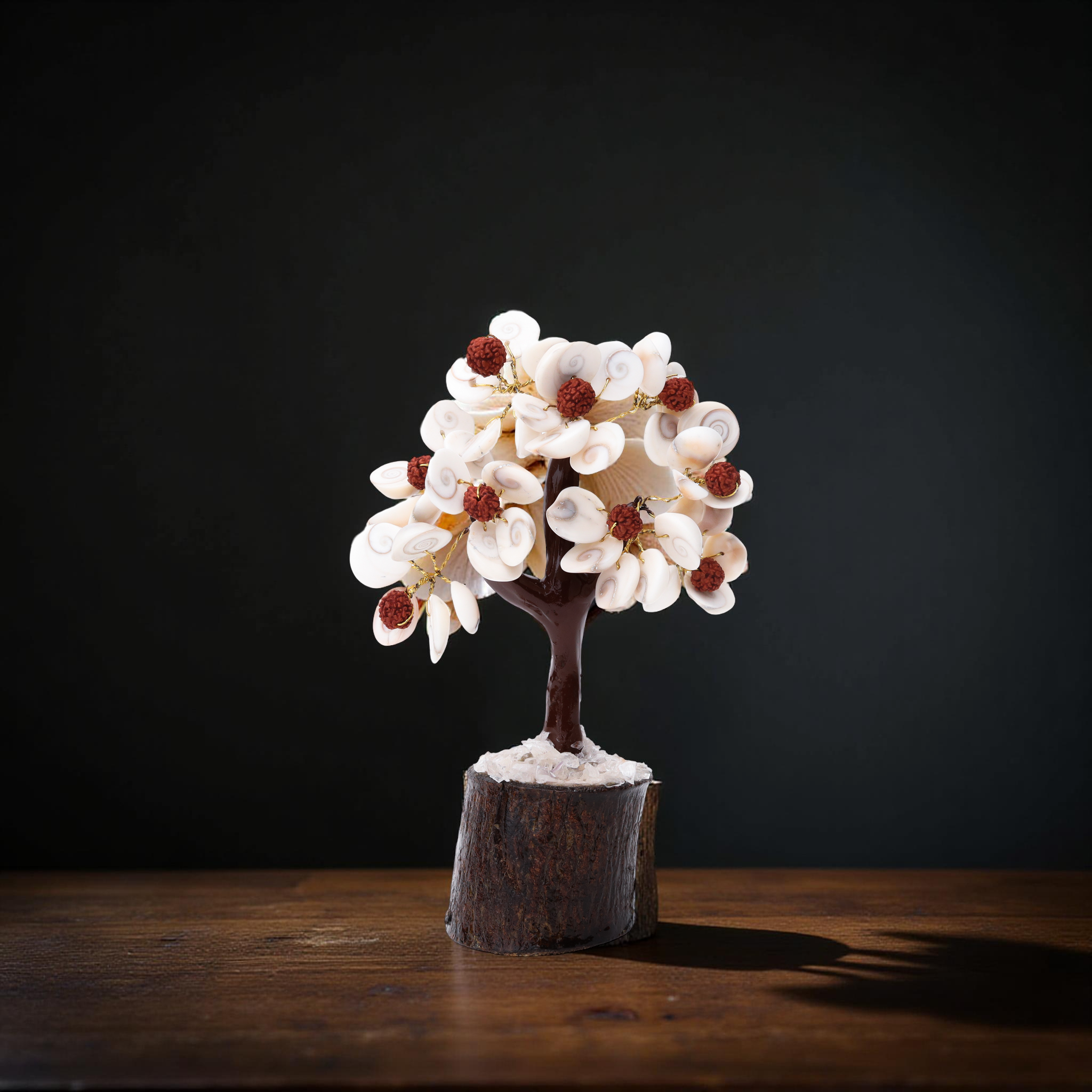 Handcrafted shell flower decorative tree tabletop decor
--3