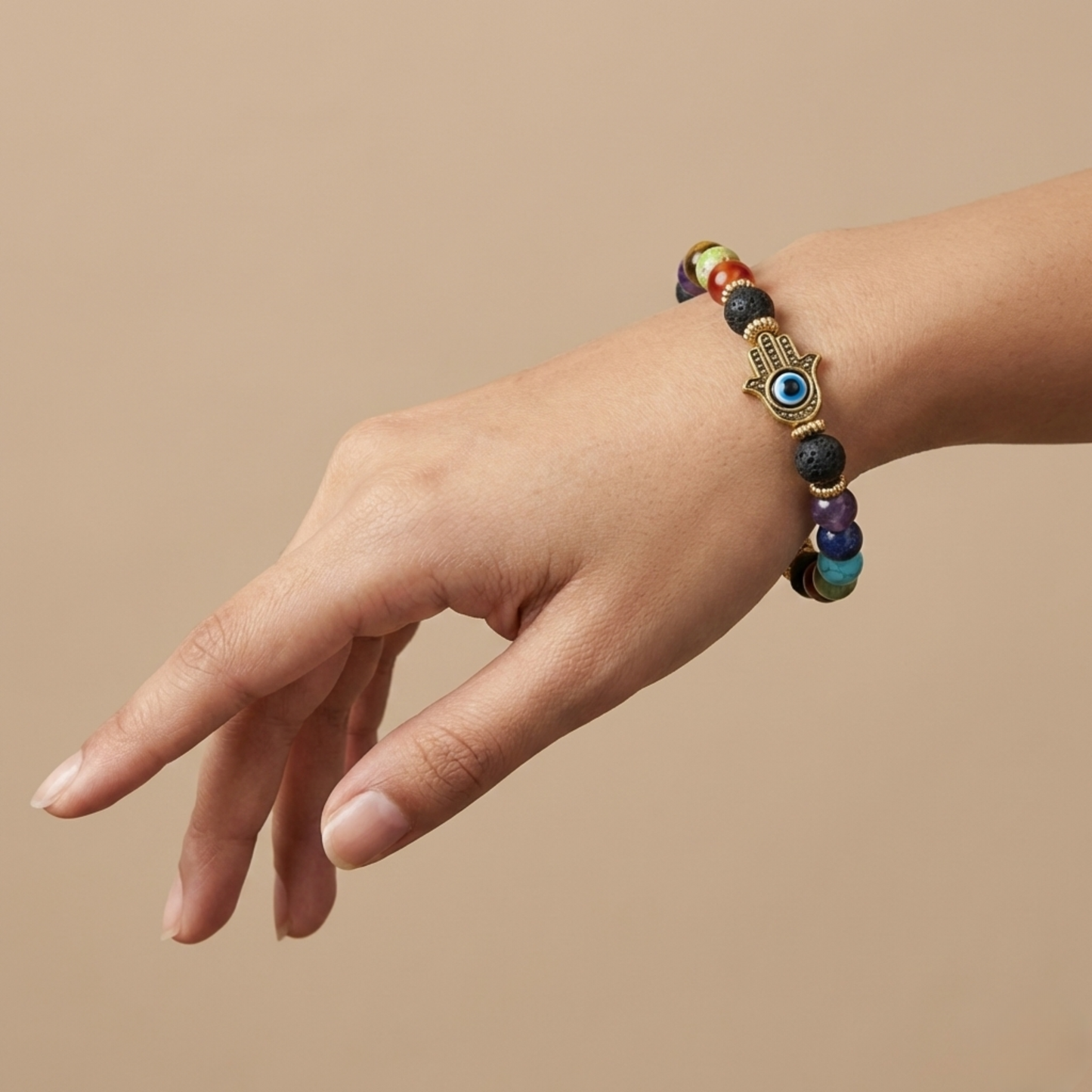 7 Chakra Lava Protection Bracelet