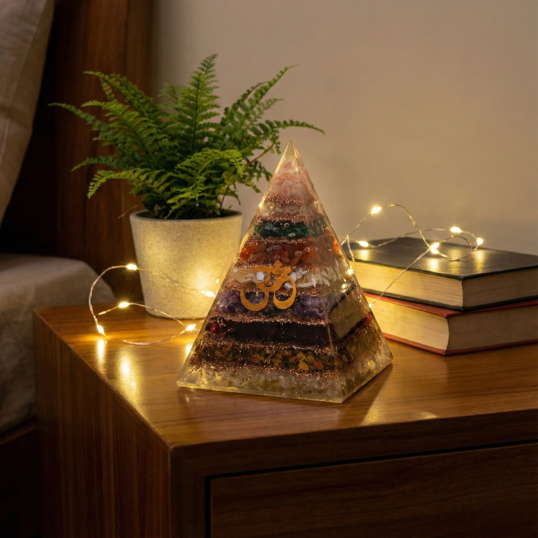 7 Chakra Om Orgone Pyramid--1