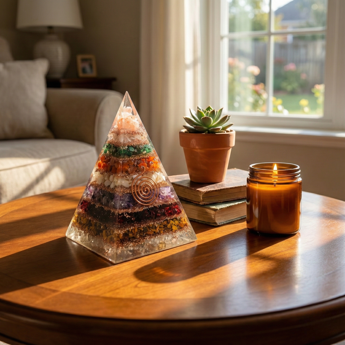 7 Chakra Om Orgone Pyramid