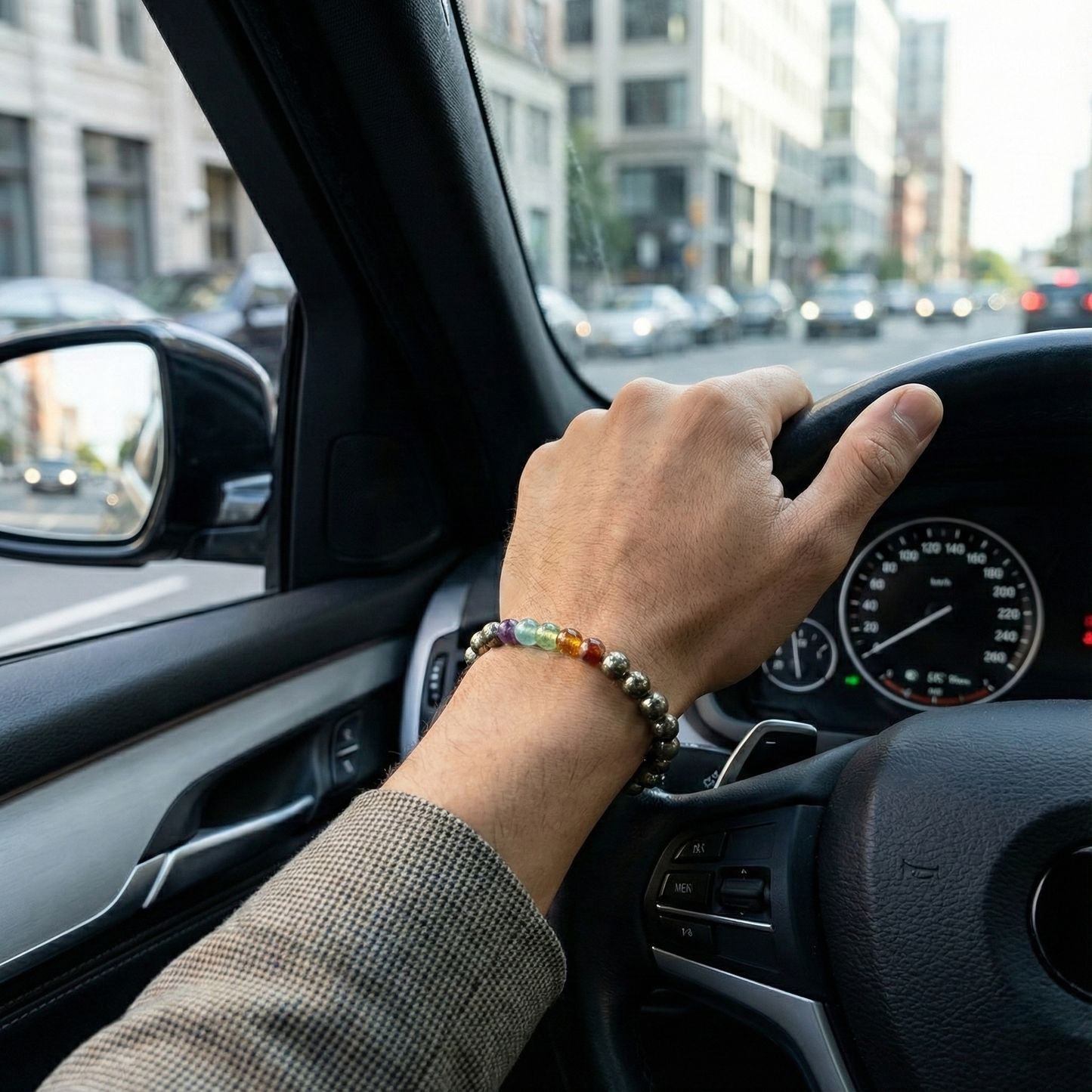 7 Chakra Pyrite Money Magnet Bracelet