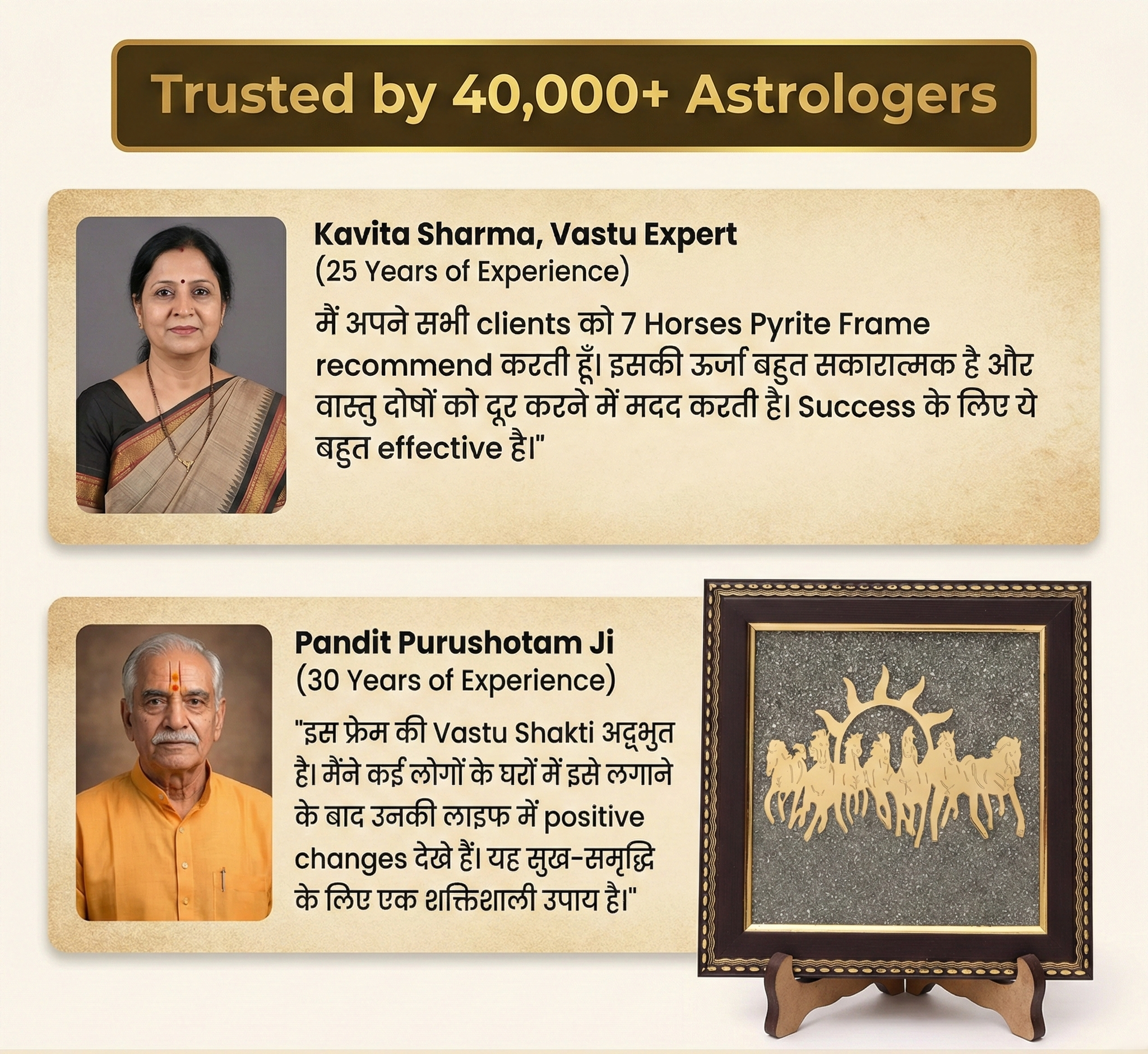 7 Horses Pyrite Frame expert testimonials - Vastu experts and astrologers recommend for success prosperity trusted by 40000 professionals--7