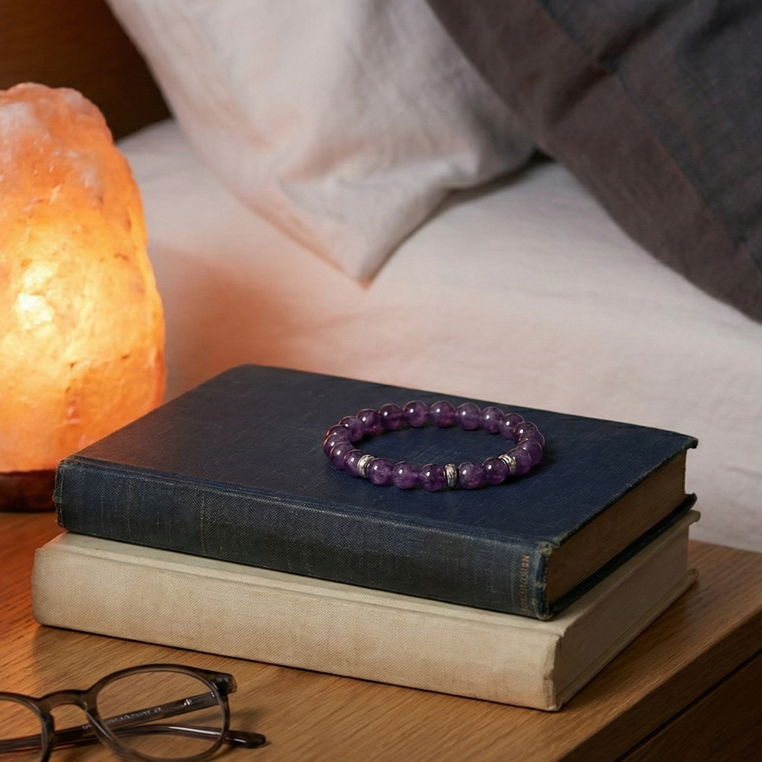 Natural Amethyst Healing Crystal Bracelet--5
