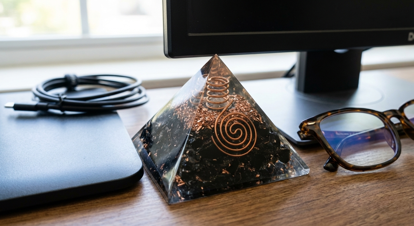 Black Tourmaline Protection & Grounding Orgone Pyramid--4