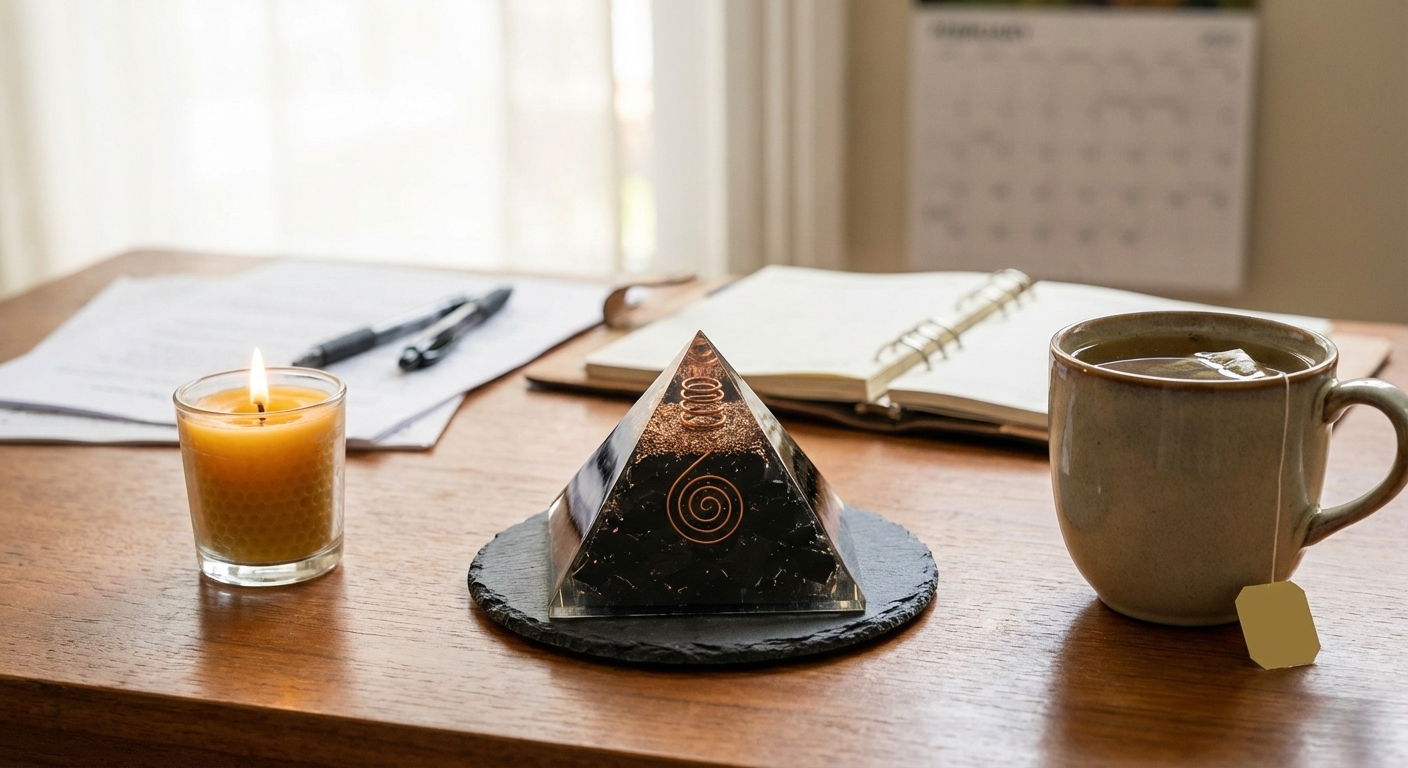 Black Tourmaline Protection & Grounding Orgone Pyramid--1