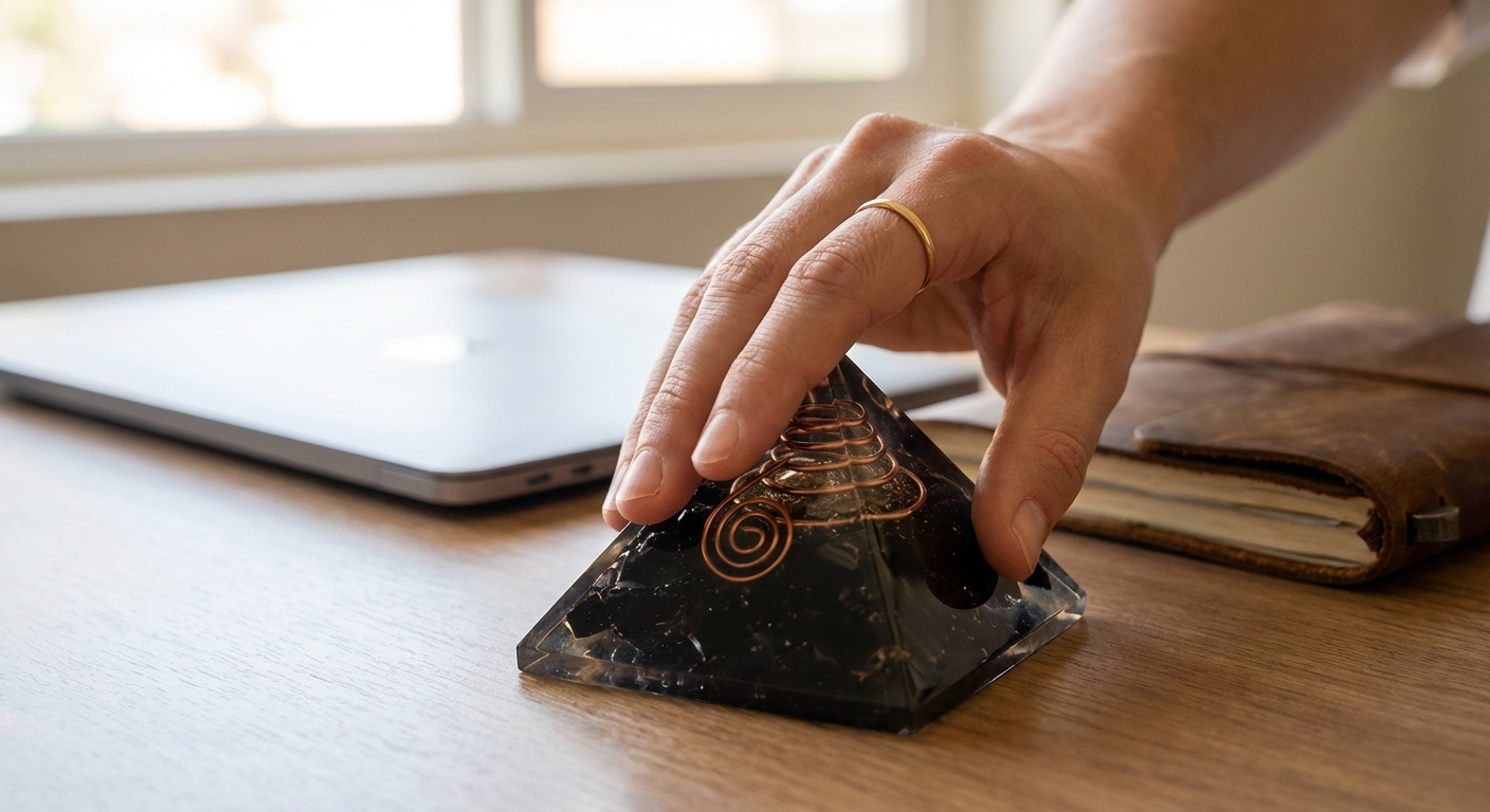 Black Tourmaline Protection & Grounding Orgone Pyramid--3