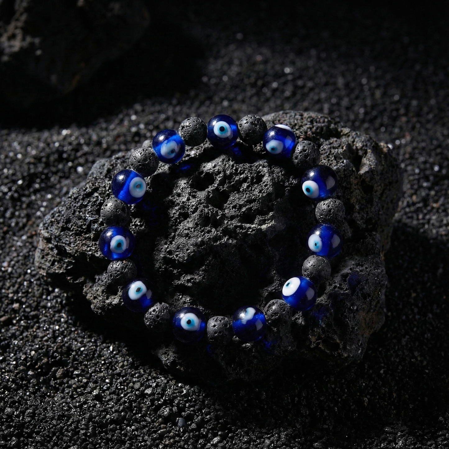 Evil Eye & Lava Stone Protection Bracelet