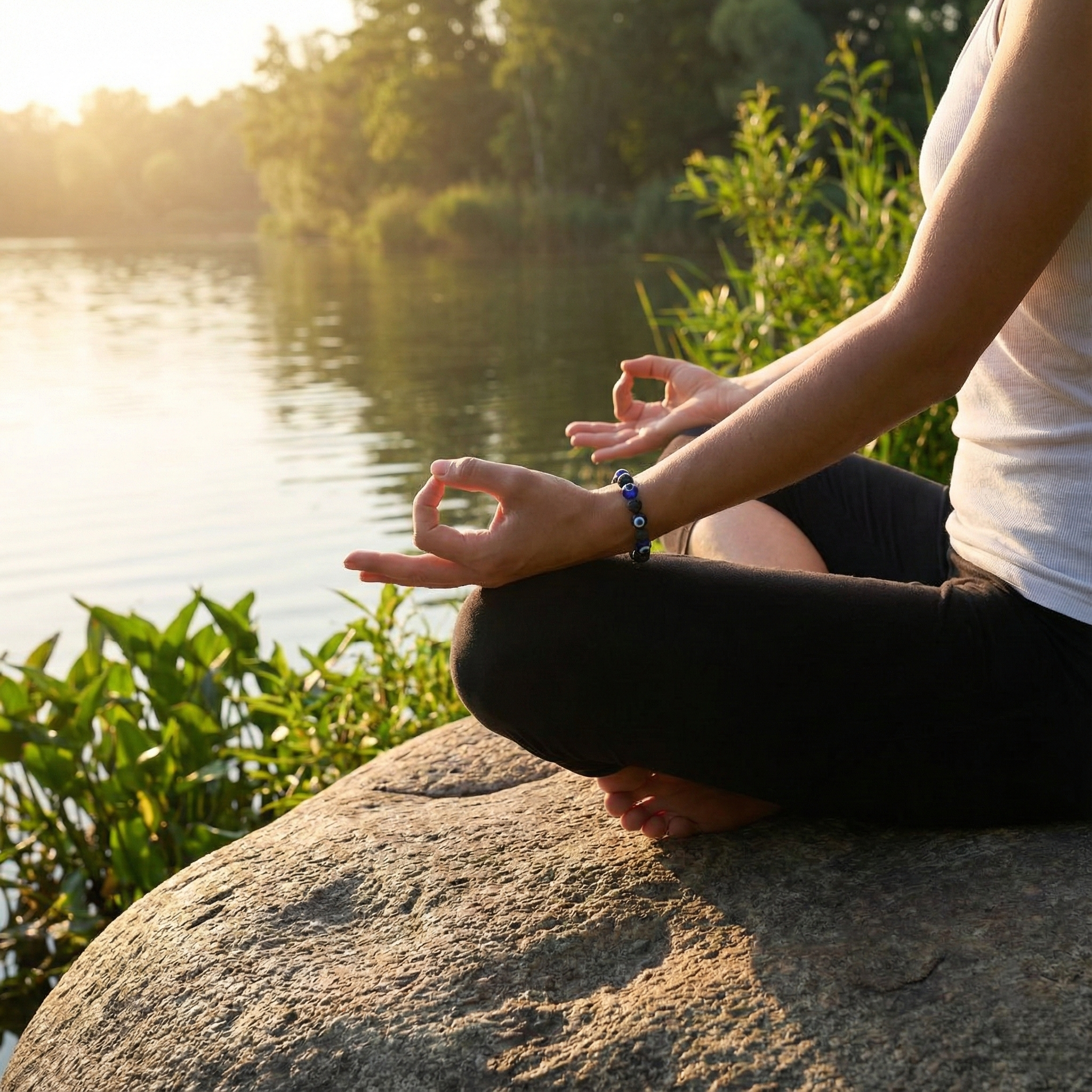 Evil Eye & Lava Stone Protection Bracelet--4
