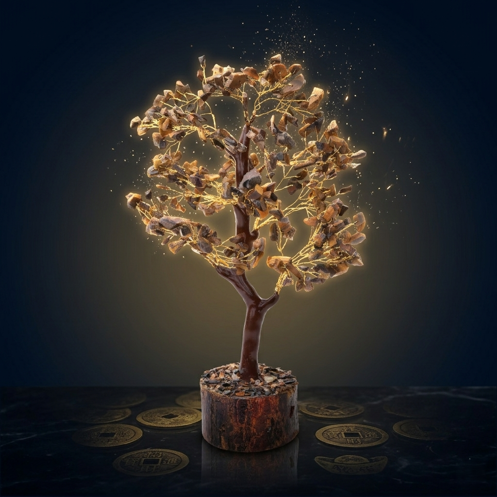 Tiger eye crystal tree of abundance for wealth, success and confidence
