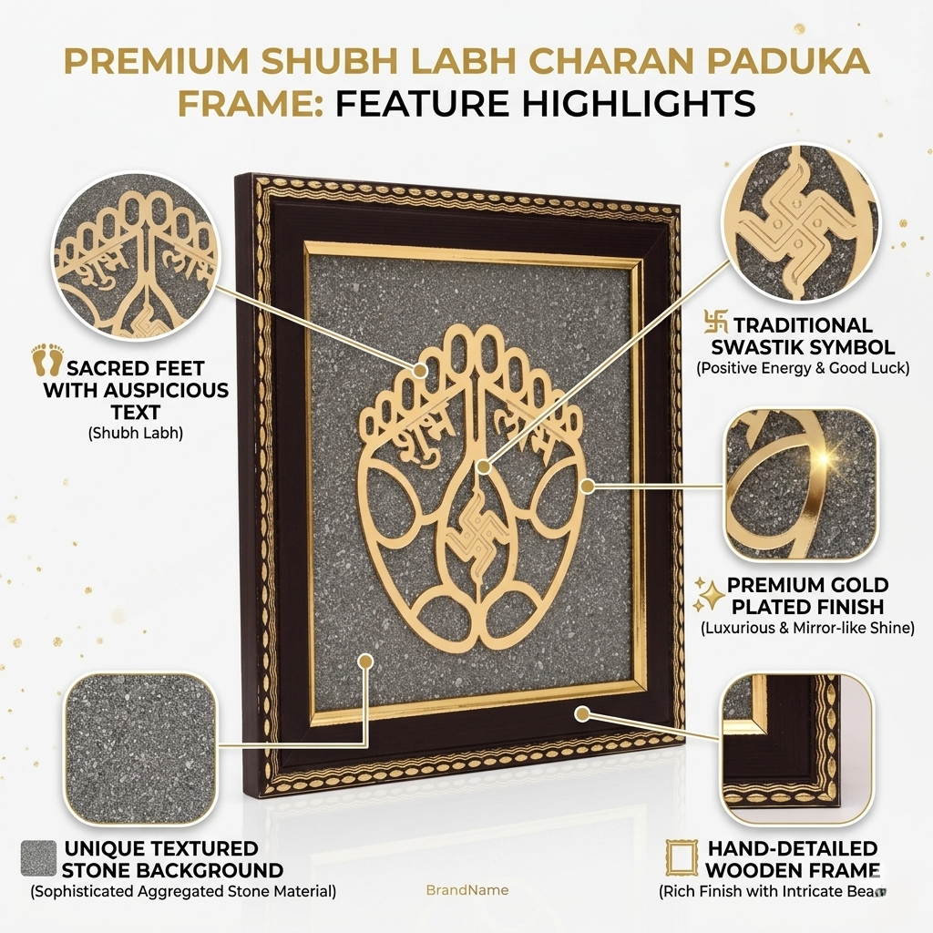Gold Shubh Labh symbol frame design