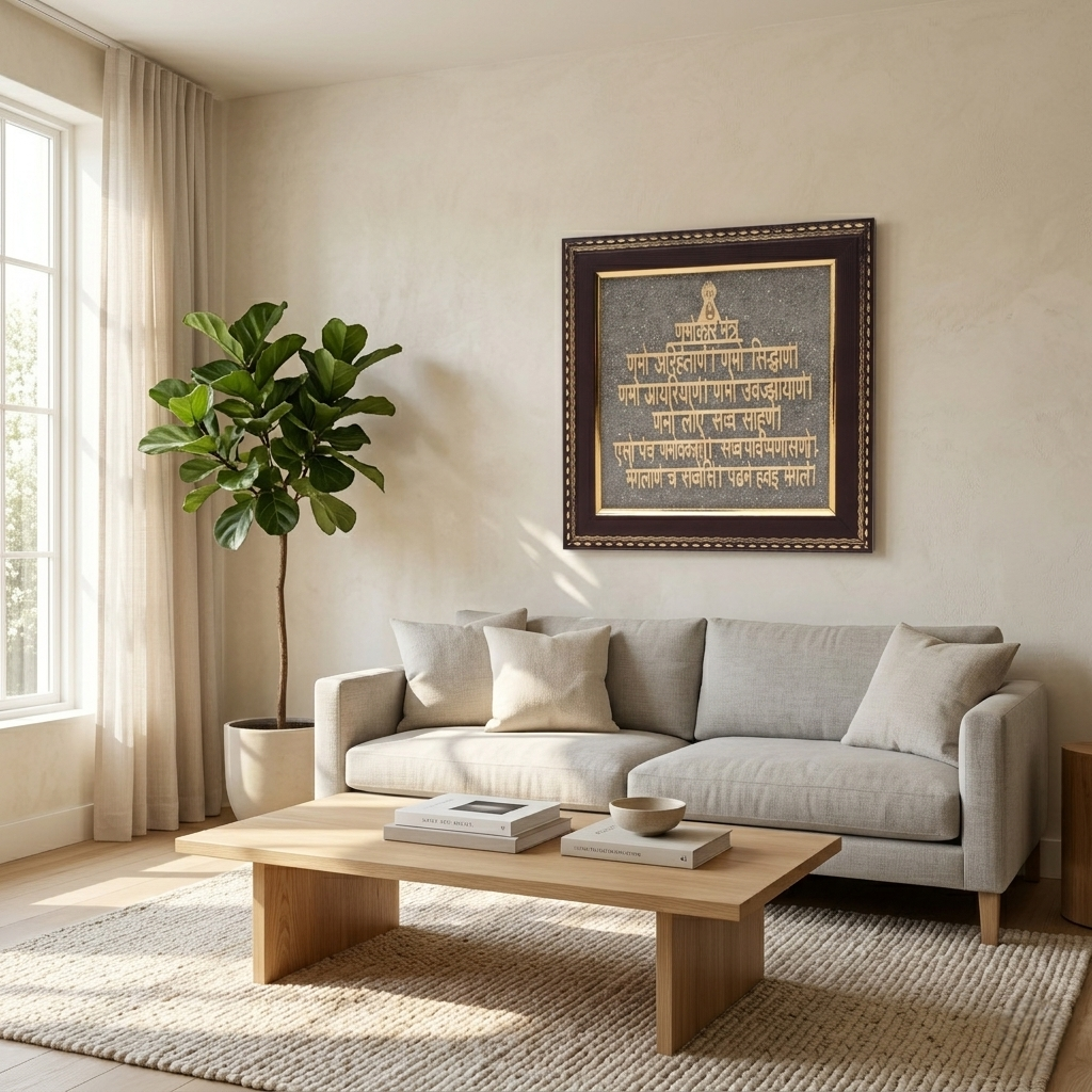 Spiritual Jain mantra wall decor in premium frame--2