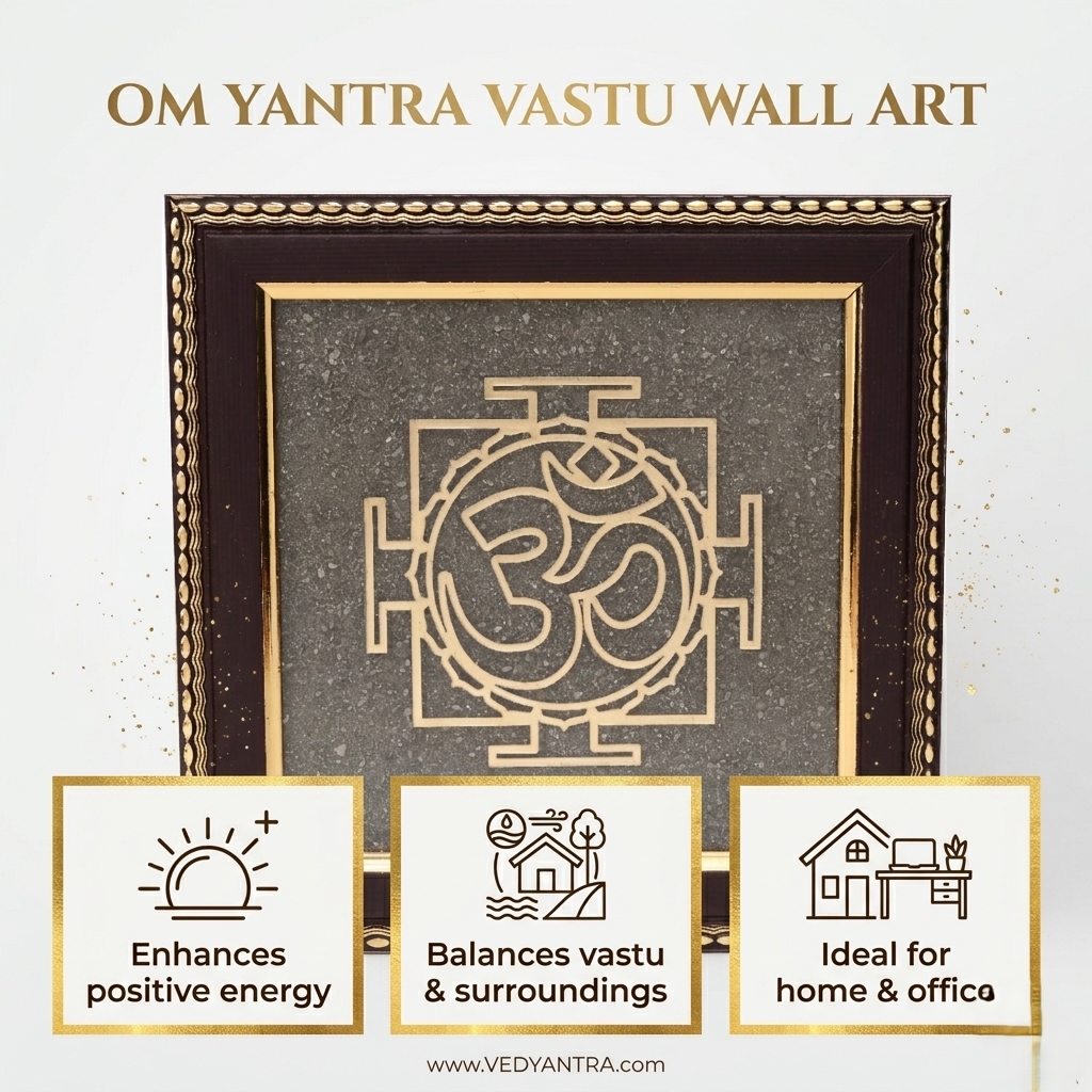 Sacred Om wall art with wooden frame