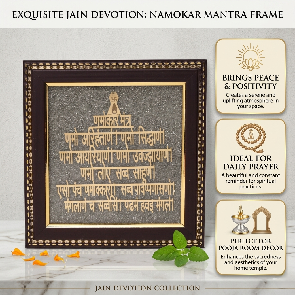 Namokar Mantra Jain framed wall art for pooja room--4