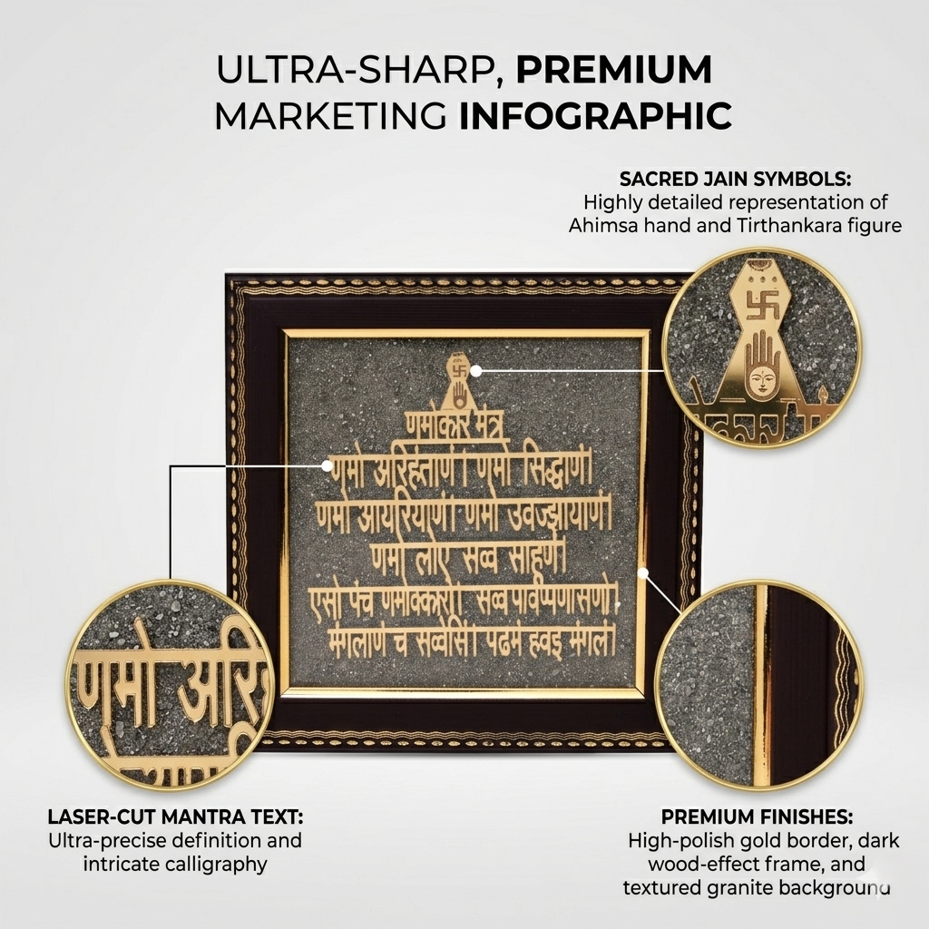 Elegant Jain devotion frame for home temple decor