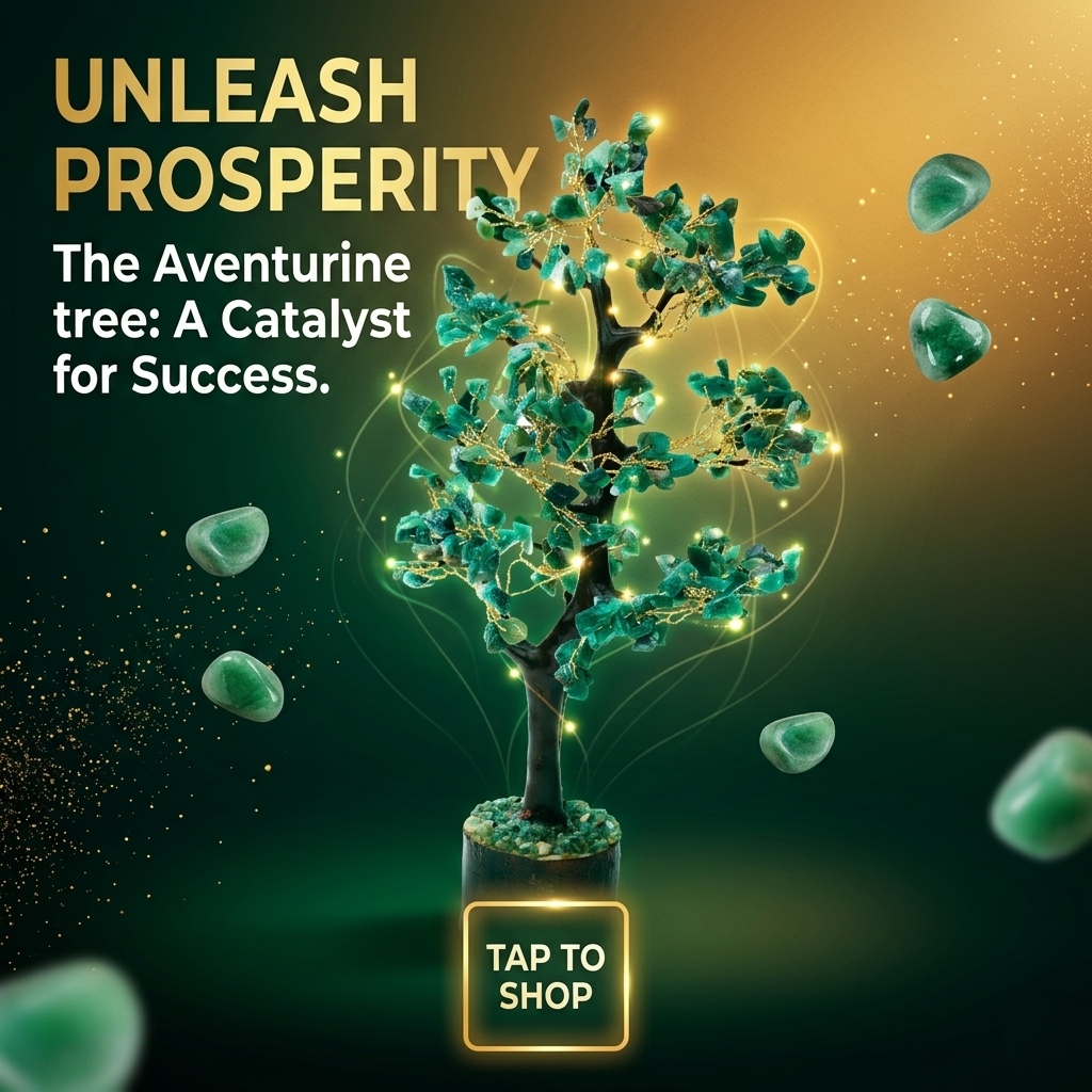 Green aventurine feng shui tree for luck, growth and prosperity by Aventurine Botanicals
