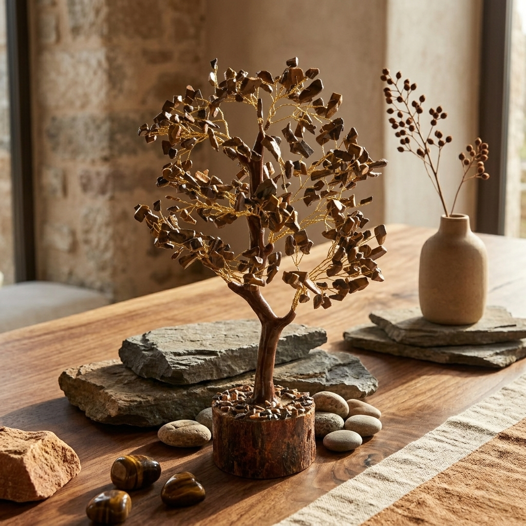Brown Gemstone Decorative Tree | Elegant Home & Office Accent