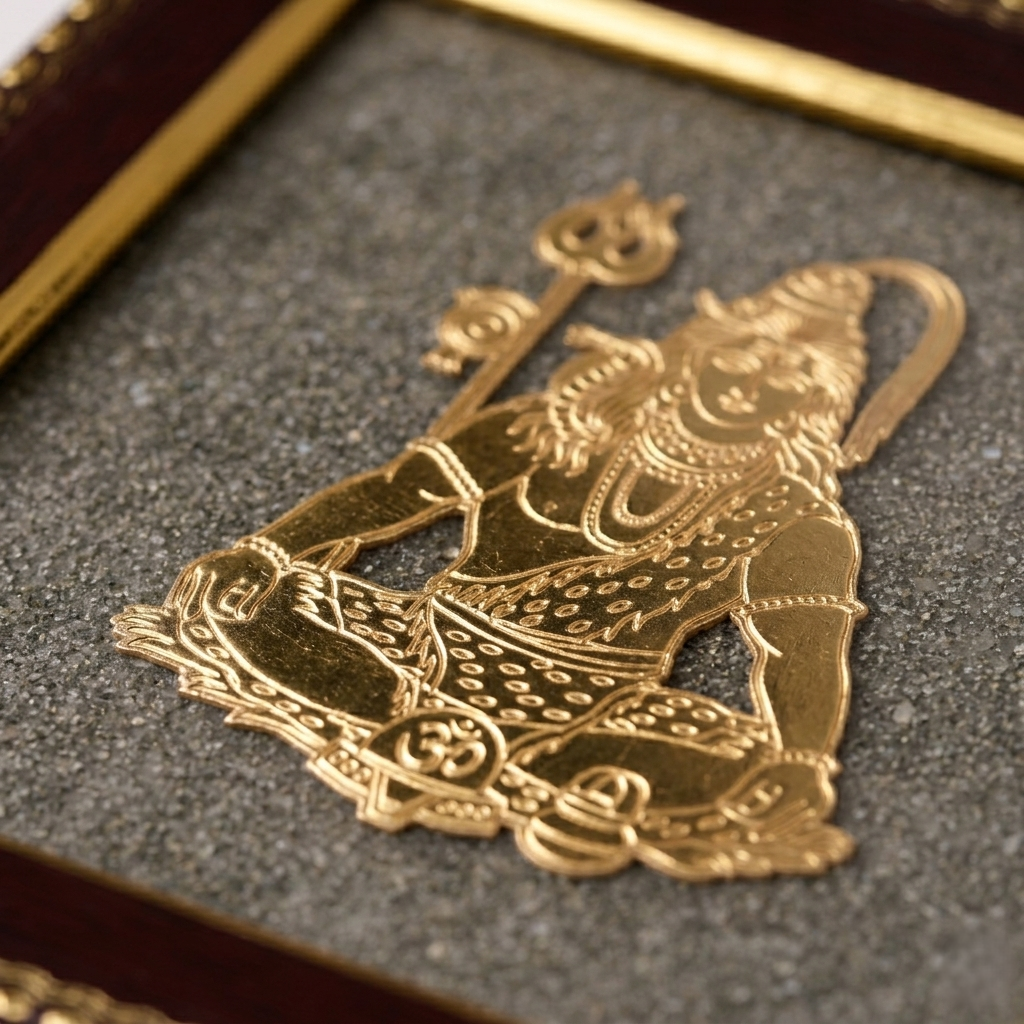 Gold Shiva illustration in premium wooden frame
