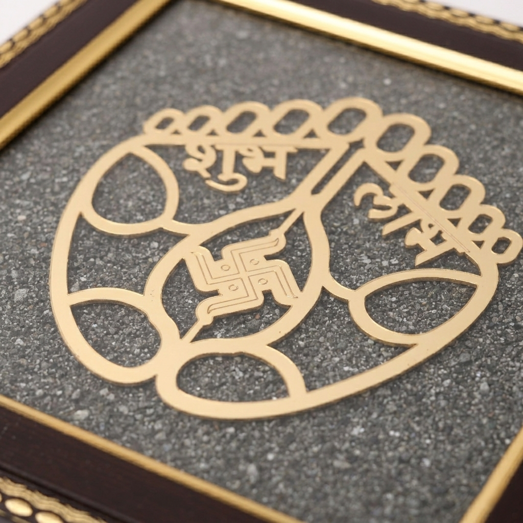 Elegant Jain Paduka frame for home temple decor--5