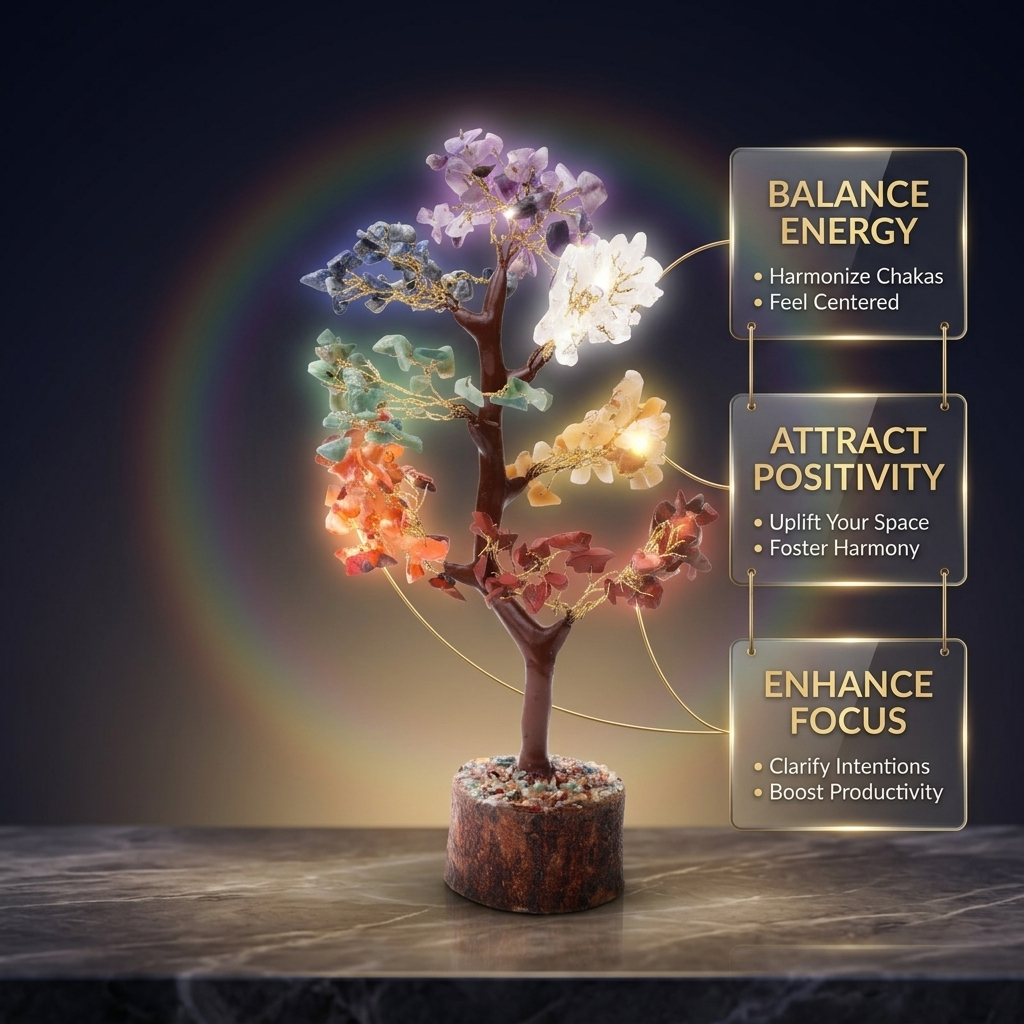 7 chakra balancing crystal tree for energy healing and spiritual alignment
--13