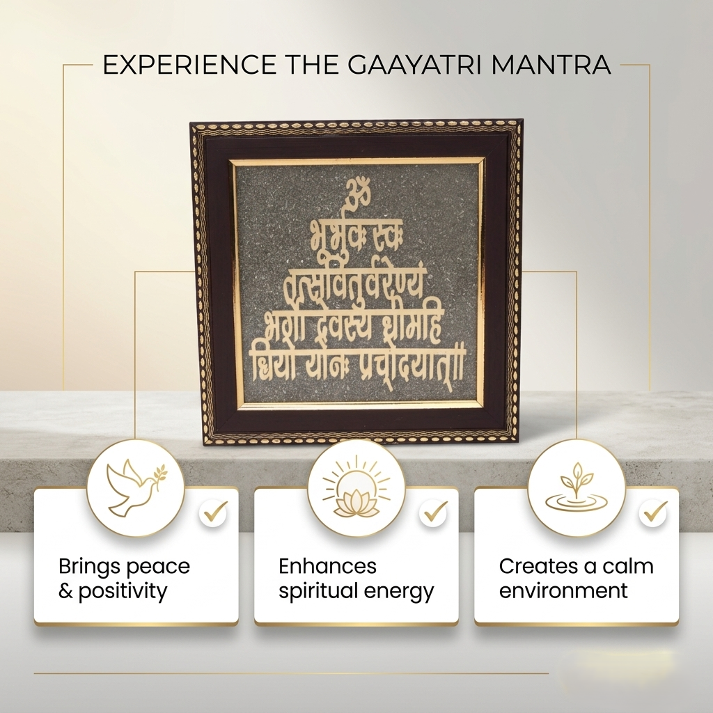 Gayatri Mantra wall frame in peaceful meditation space--4