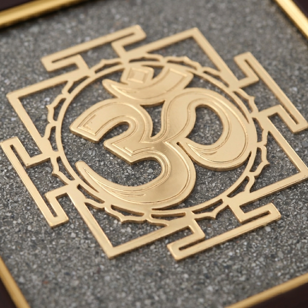 Elegant Om wall frame with minimal interior--4