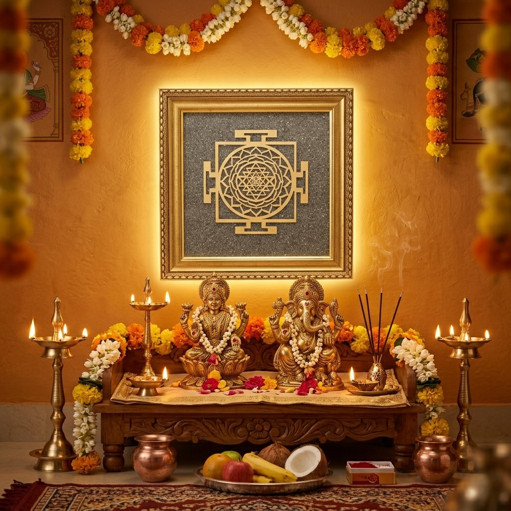 Modern vastu wall art with wooden frame--6