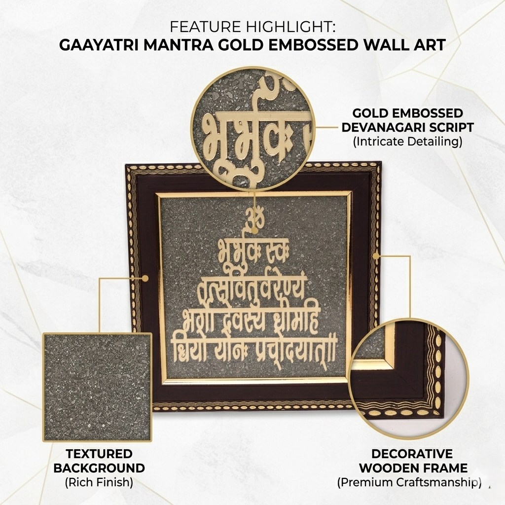Meditation room wall decor with mantra frame--5