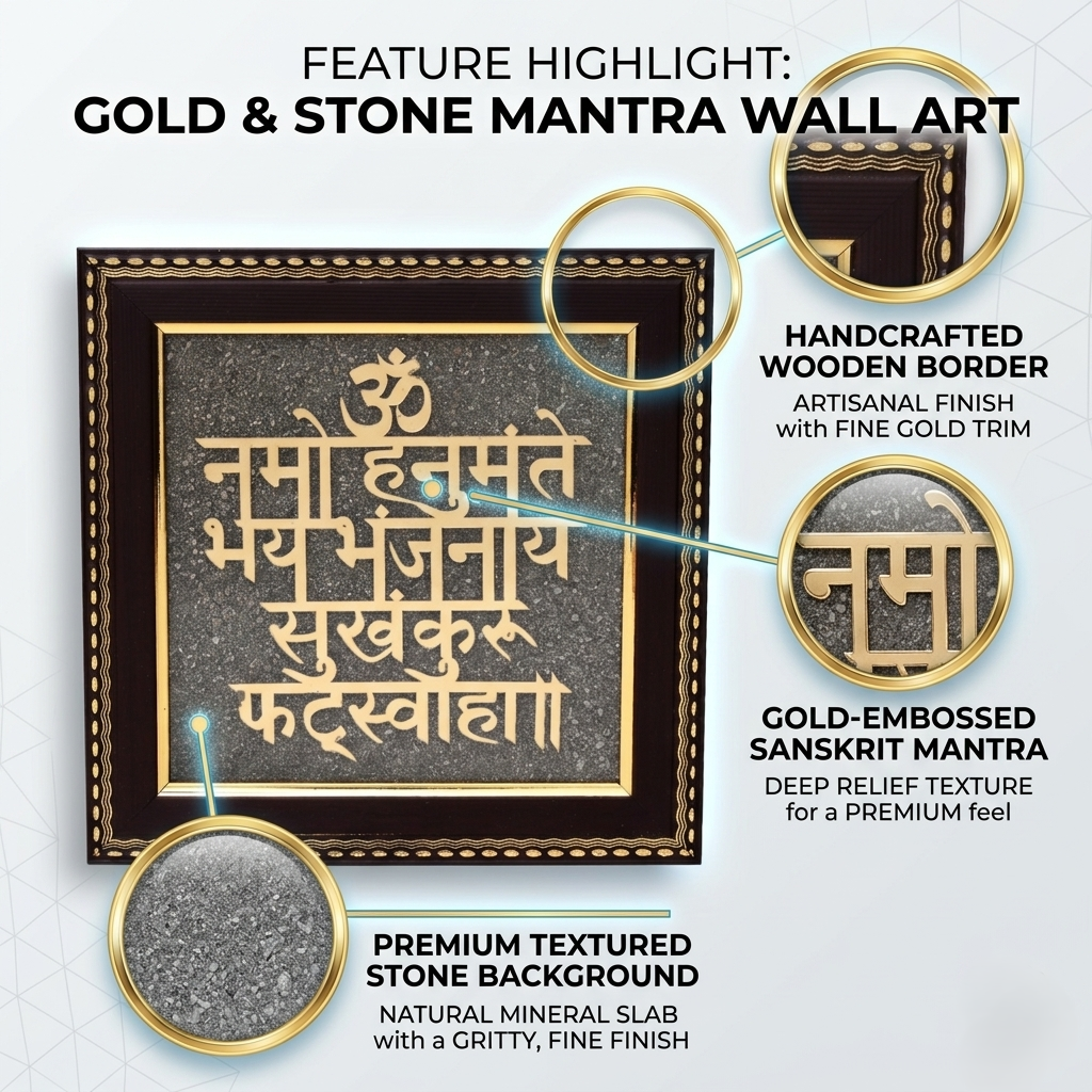Devotional Hanuman mantra wall hanging