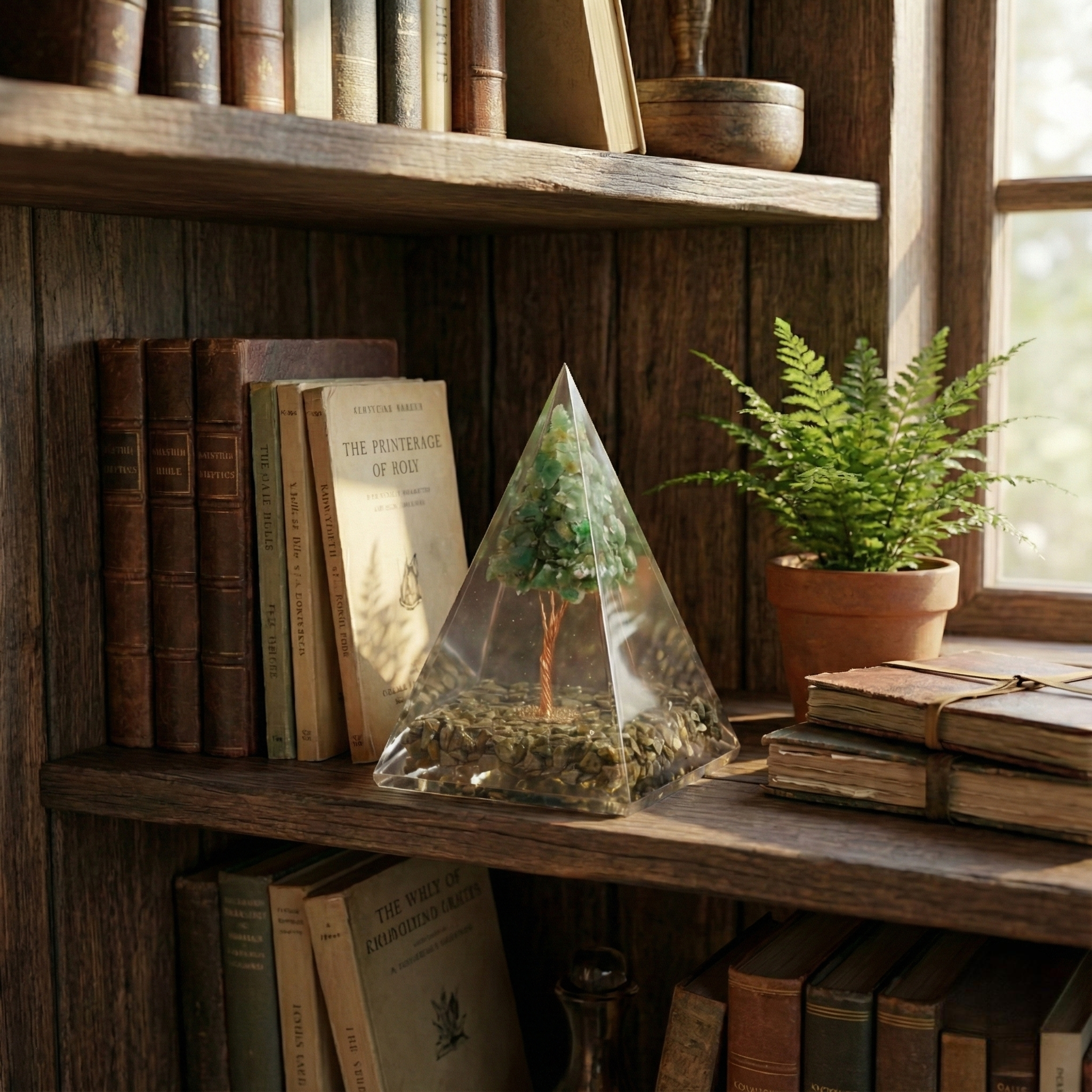 Green Aventurine "Tree of Life" Orgone Pyramid--4