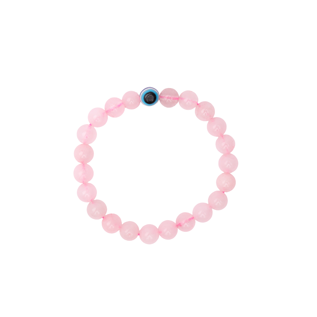 Rose Quartz Evil Eye Bracelet