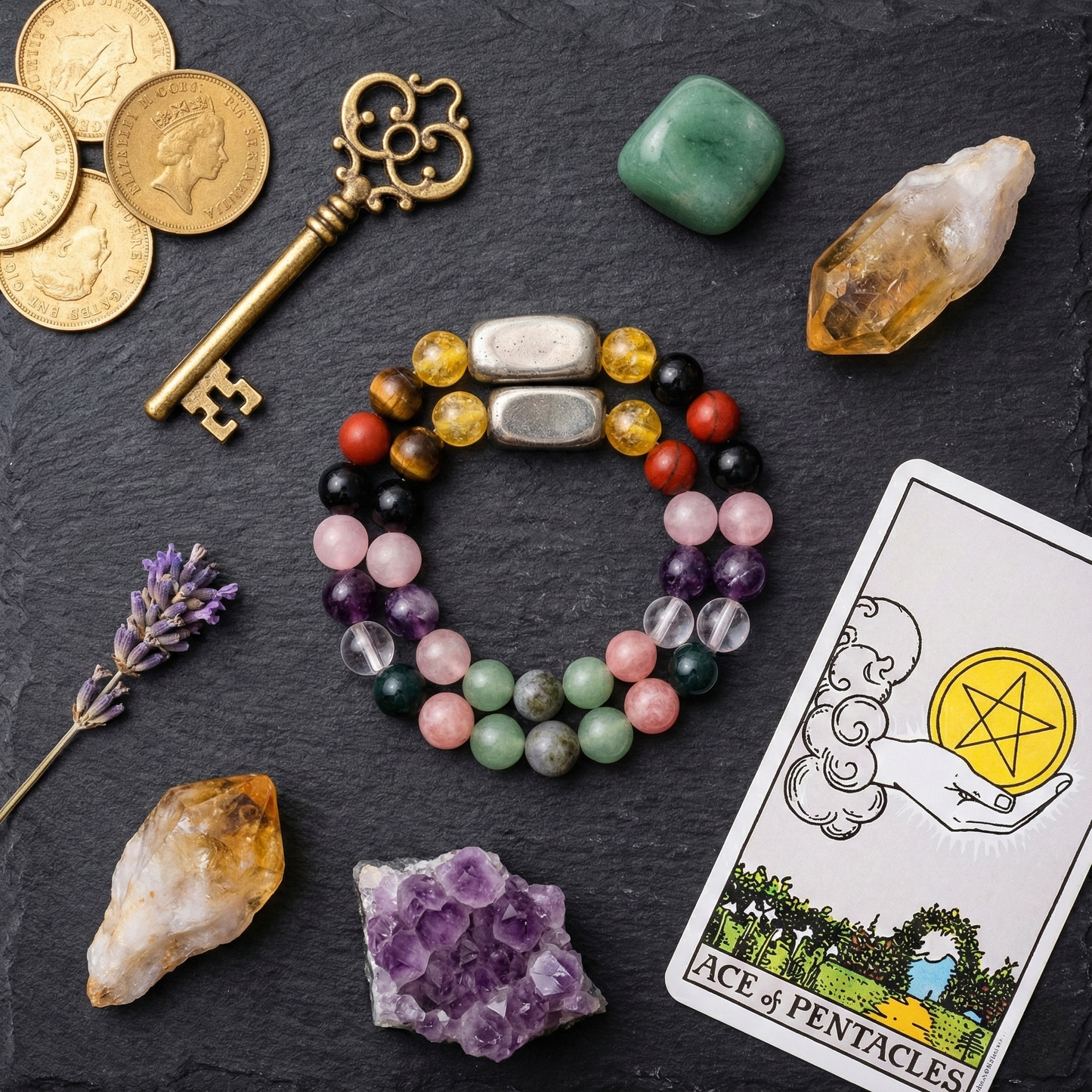 Pyrite & 7 Chakra All-in-One Bracelet