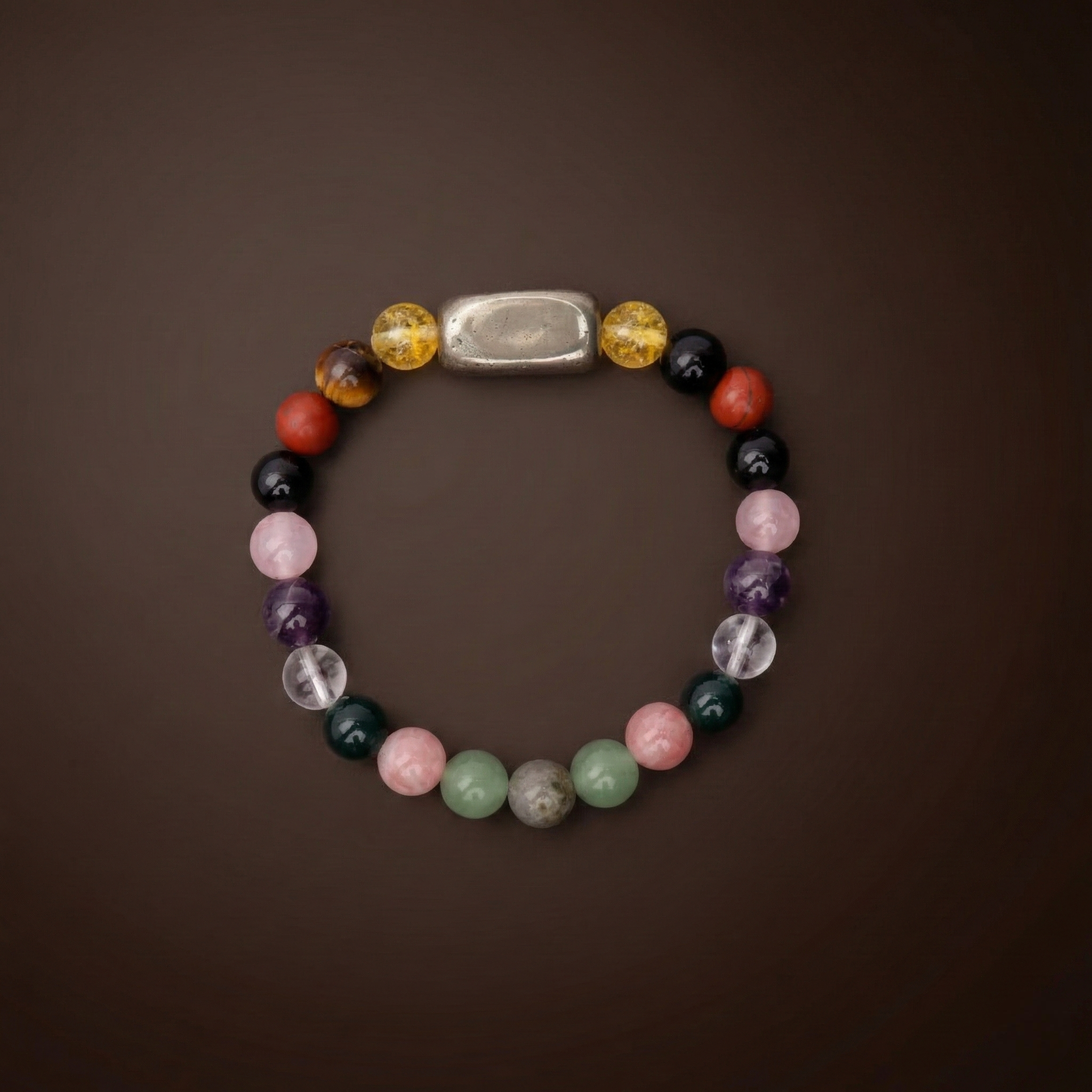 Pyrite & 7 Chakra All-in-One Bracelet--1
