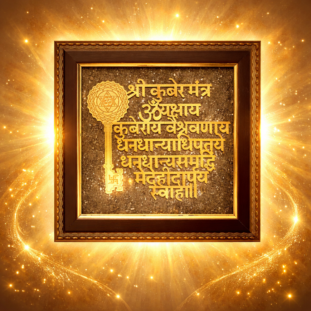 Kuber mantra frame with gold detailing--3