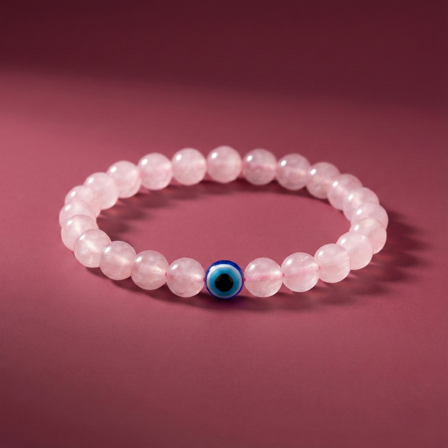 Rose Quartz Evil Eye Bracelet