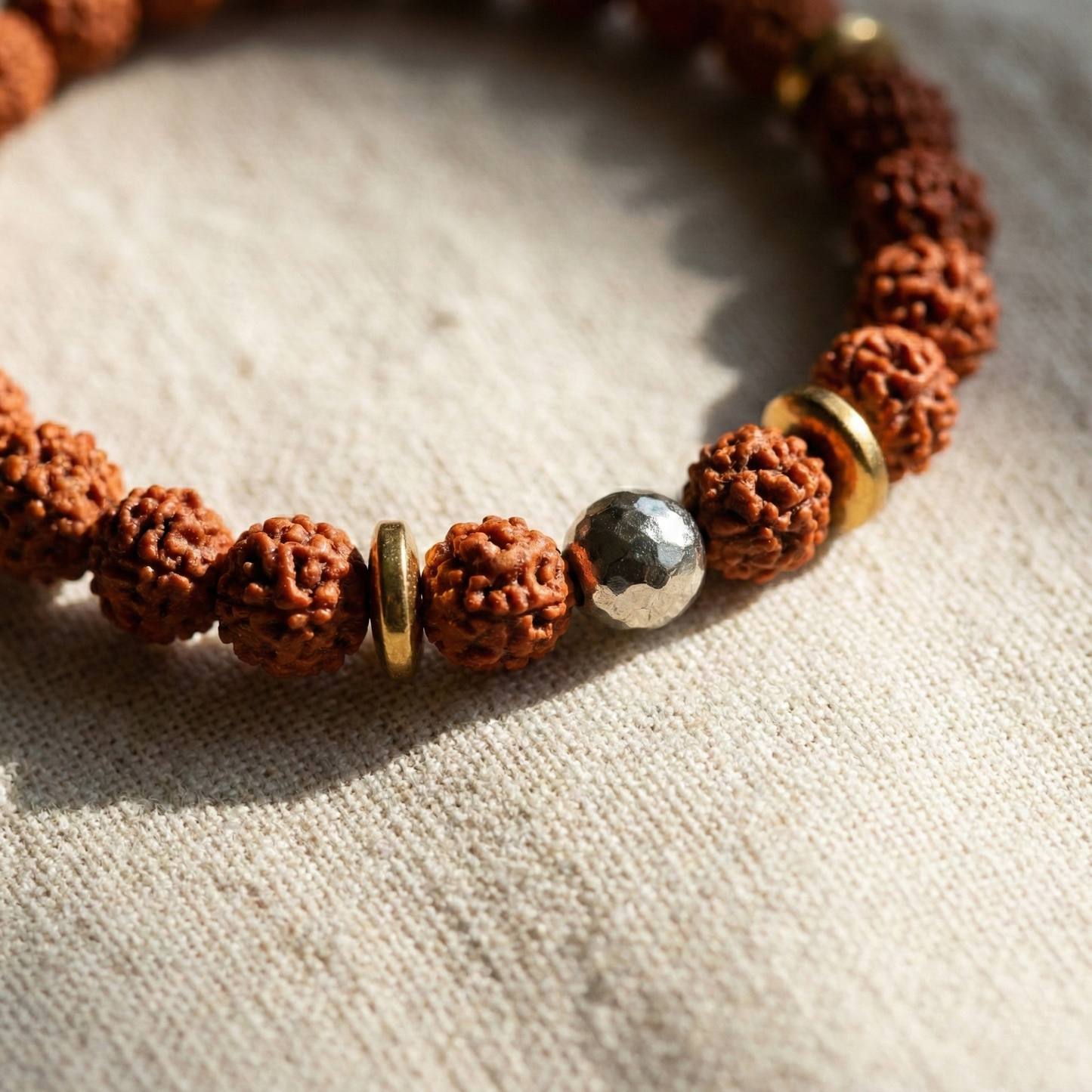 Sacred Rudraksha & Silver Focus Bracelet