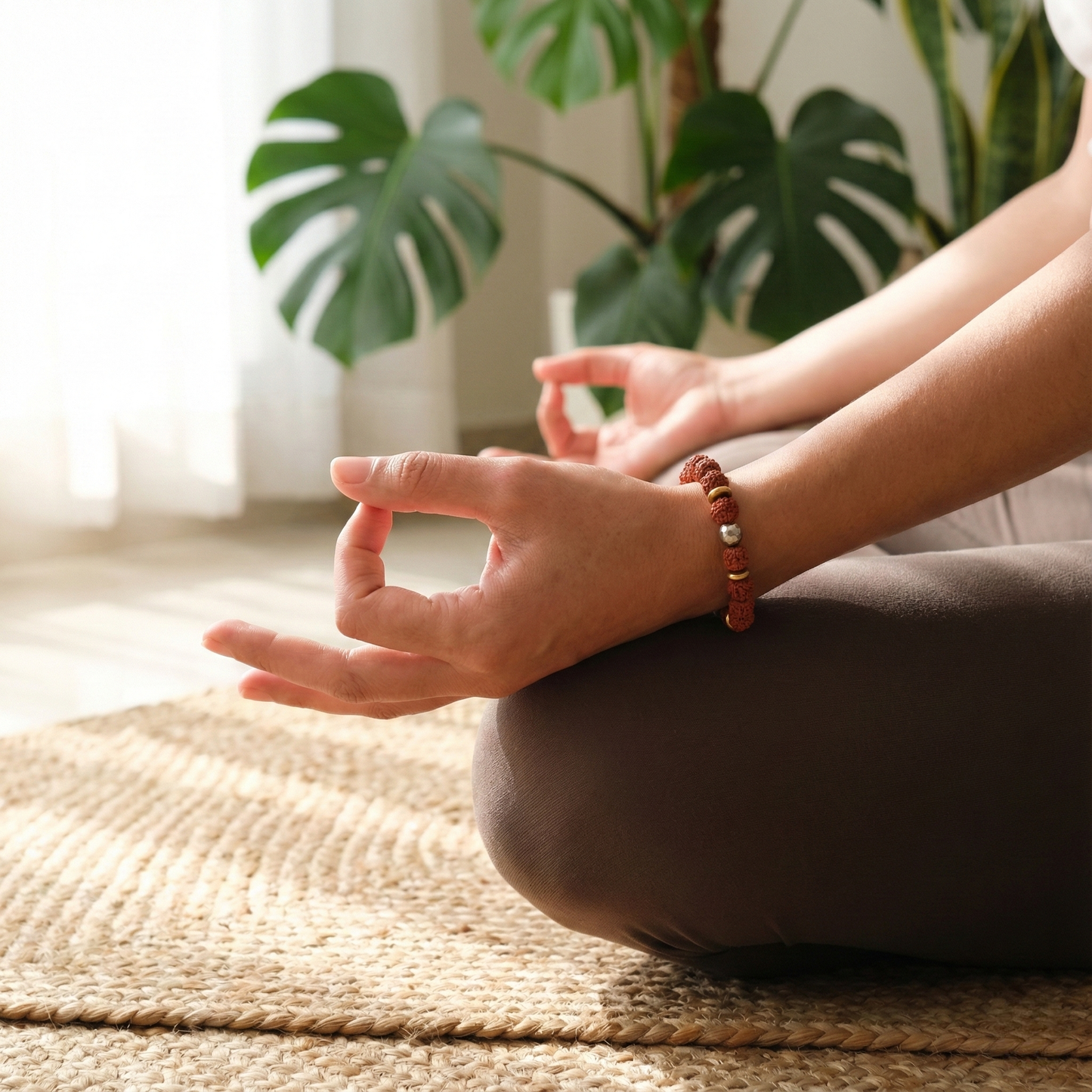 Sacred Rudraksha & Silver Focus Bracelet