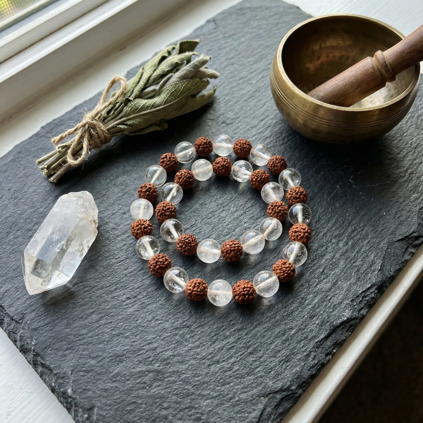 Original Rudraksha & Sphatik Harmony Bracelet