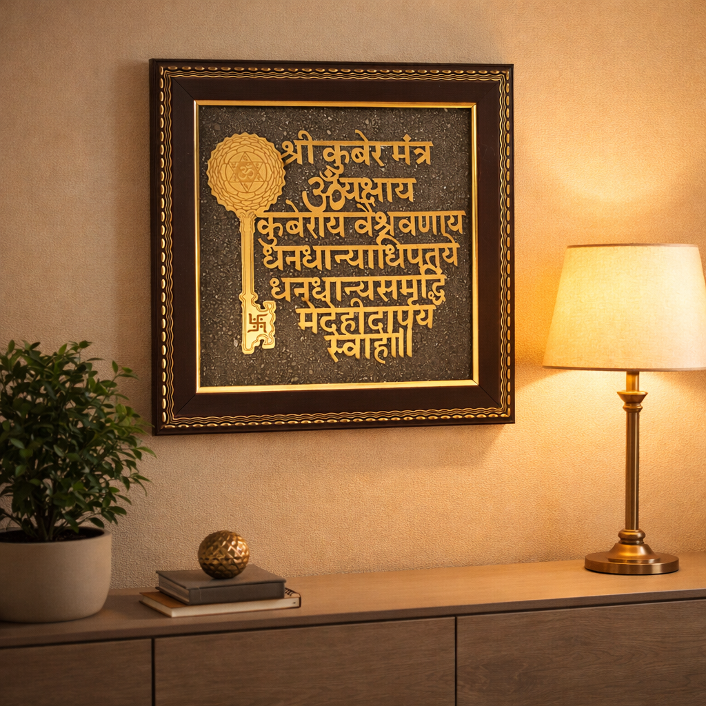 Premium gold Shri Kuber mantra wall frame--5