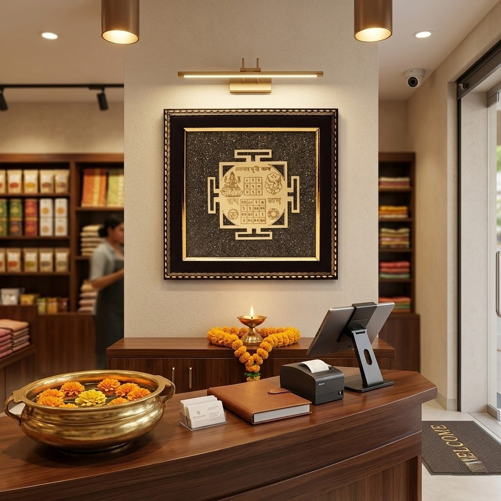 Kuber Yantra framed wall art for wealth and business growth