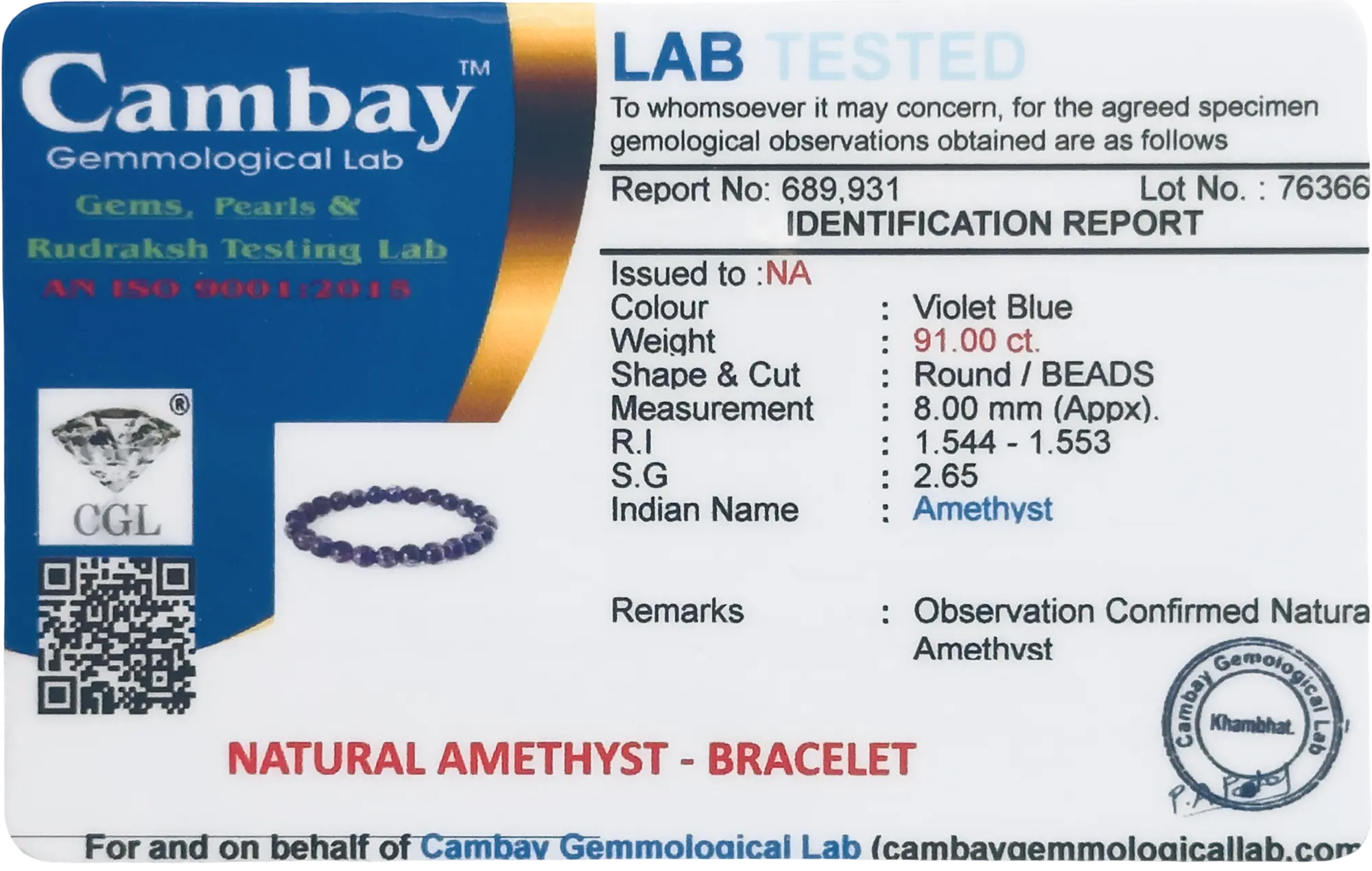 Lab Verified Gemstones