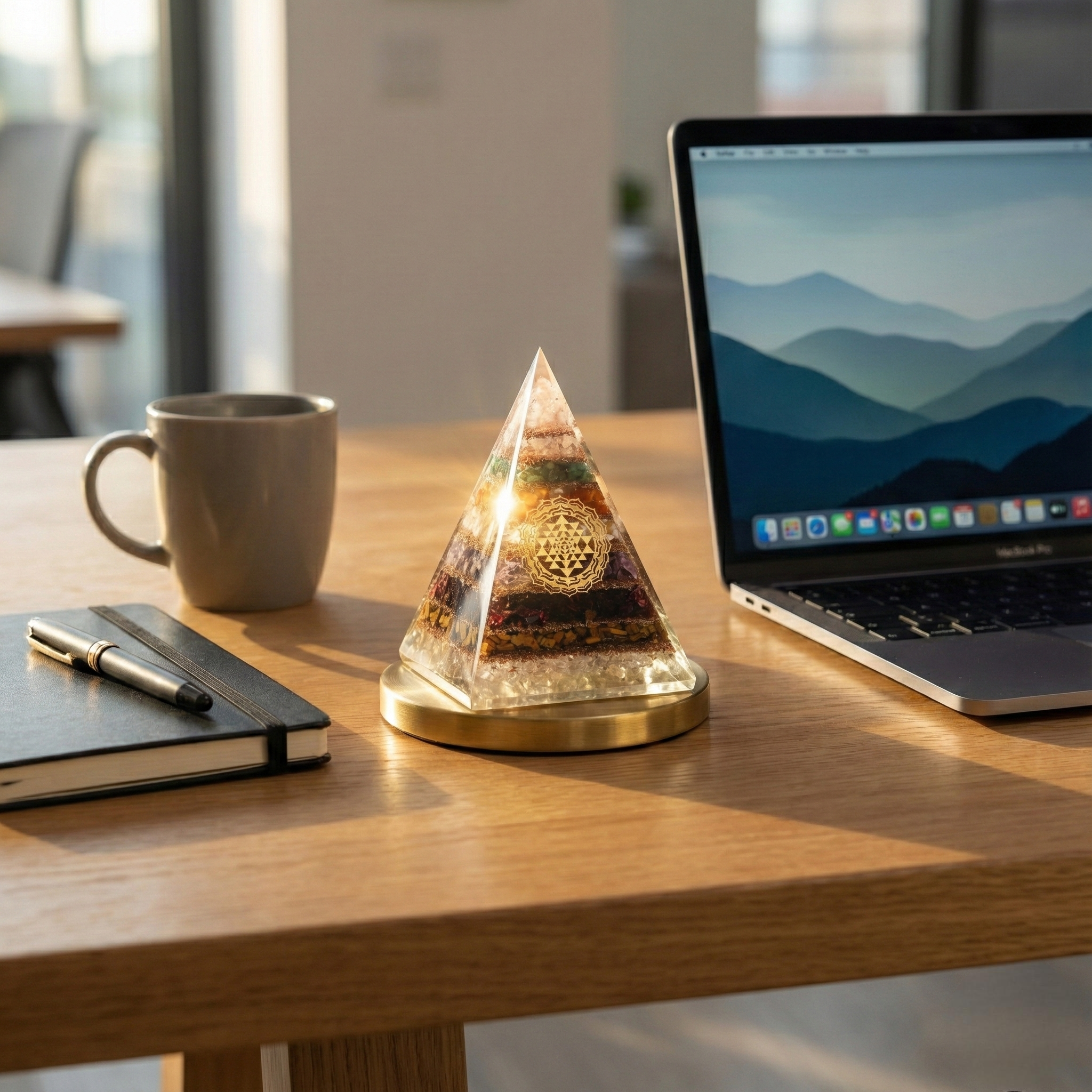 Shri Yantra 7 Chakra Orgone Pyramid--3