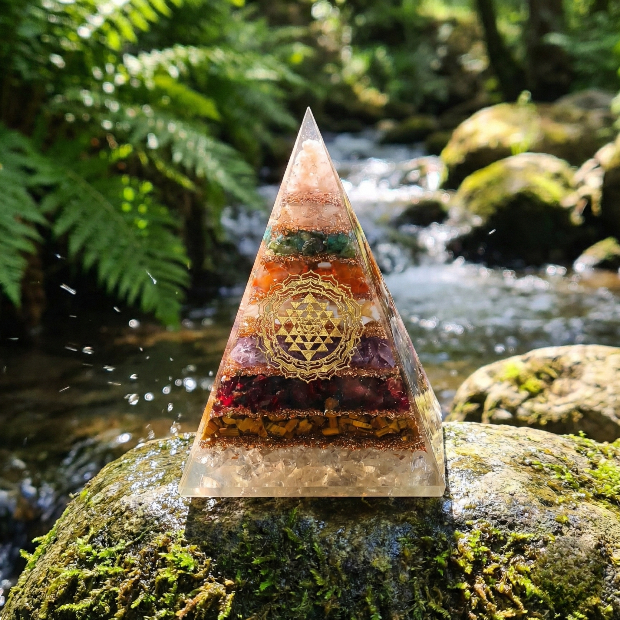 Shri Yantra 7 Chakra Orgone Pyramid--2